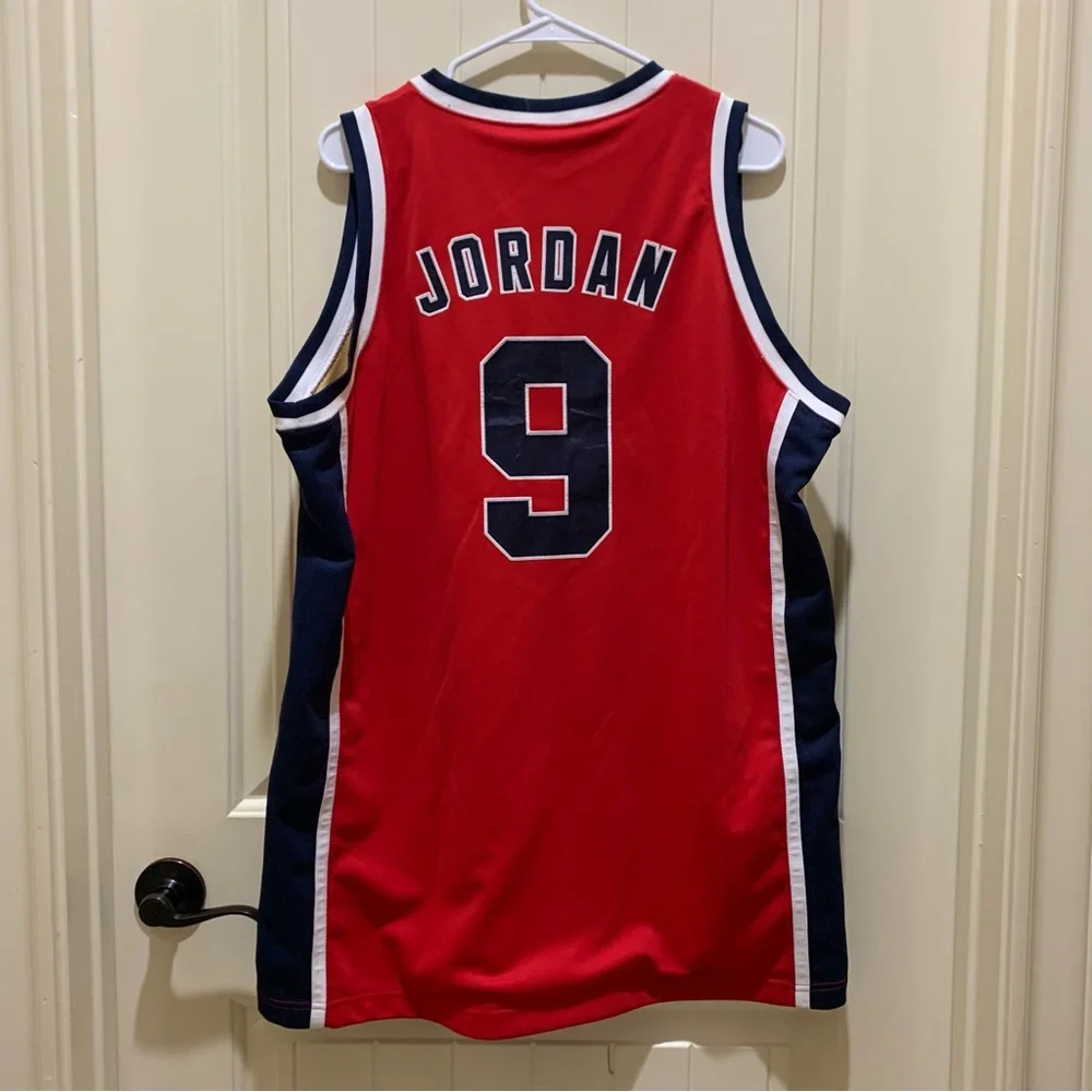 Michael Jordan Nike 1984 OLYMPIC AWAY JERSEY LARGE RED AUTHENTIC RARE